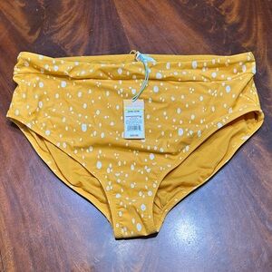 Kona Sol Mustard Polka Dot Bikini Bottom